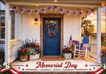 Holiday Postcards: Memorial Patriotic Porch