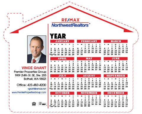 Realtor House Shaped Magnet Calendars