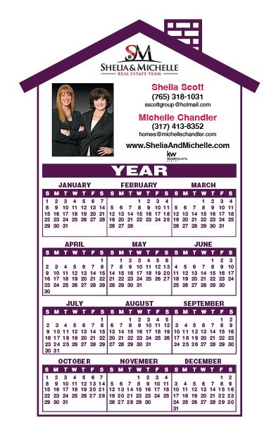 Realtor House Shaped Magnet Calendars