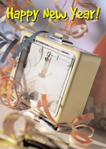 Holiday Cards: New Year Clock