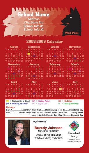 Real Estate School Calendars