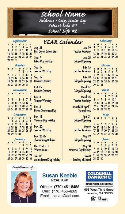 Real Estate School Calendars