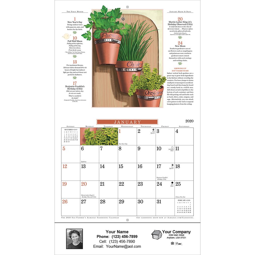 ReaMark Products Old Farmers Almanac Gardening Calendar