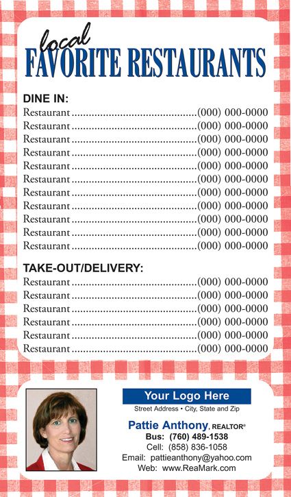 ReaMark Products: Red Checkered Restaurant